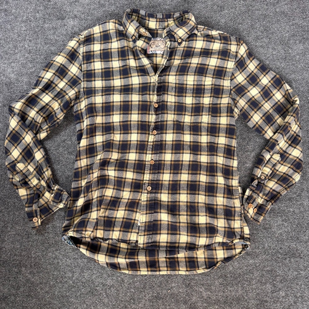 Vintage 1946 Mens M Shirt Long Sleeve Western Button Up Multicolor Plaid